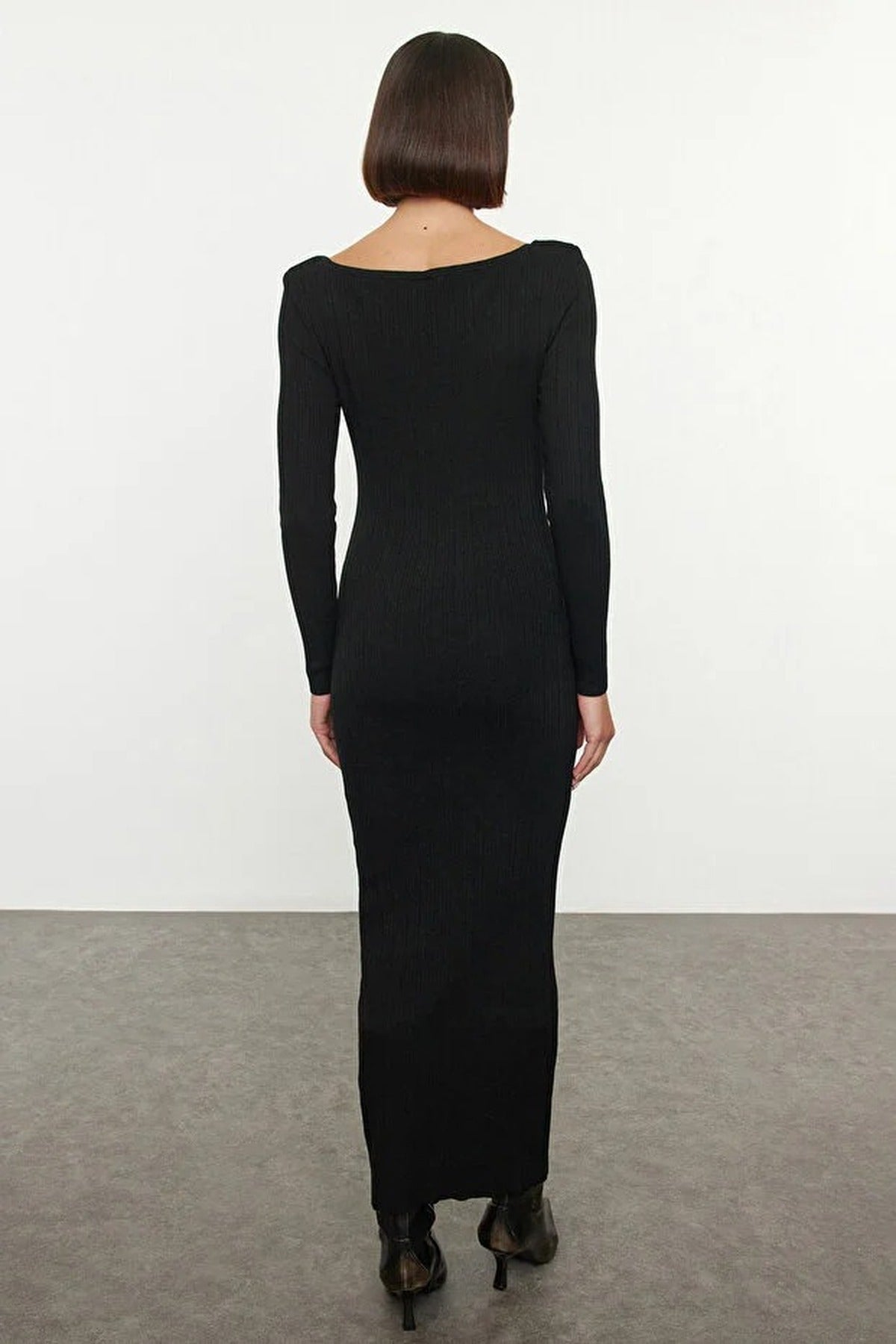 Mercerized Look Maxi Knit Long Dress