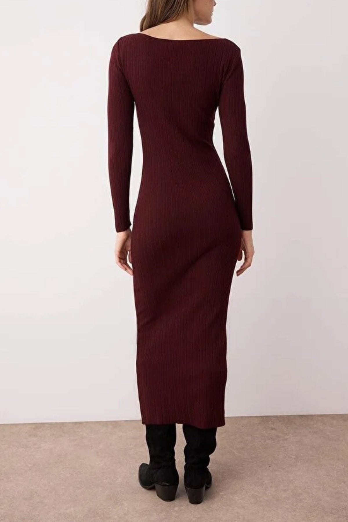 Mercerized Look Maxi Knit Long Dress