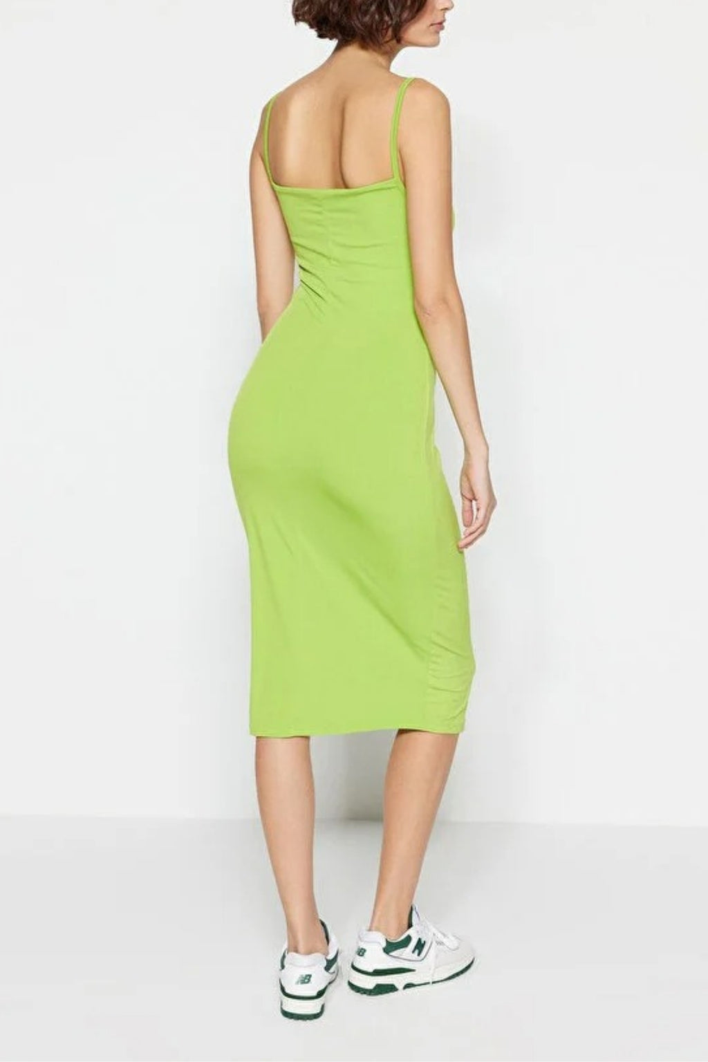 Cowl Neck Stretch Knit Midi Dress