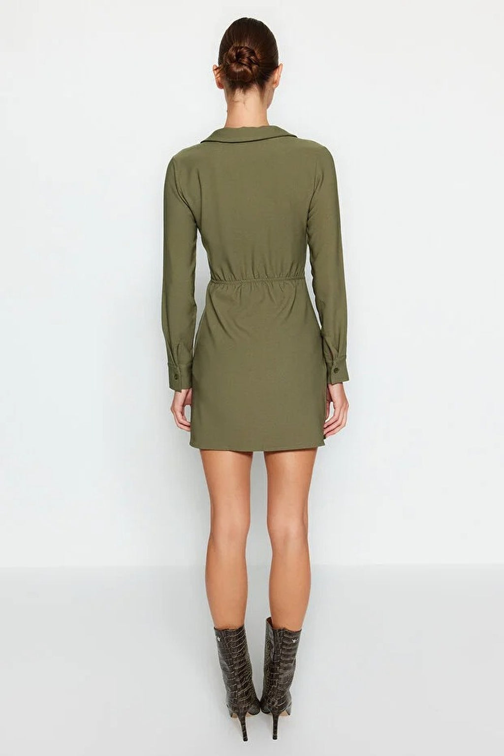 Double-Breasted Woven Dress