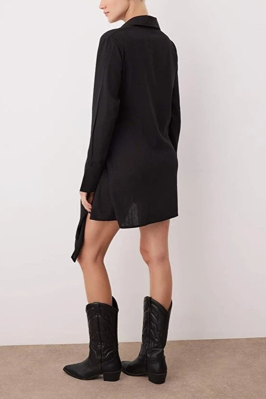 Double Breasted Mini Woven Dress with Accessory Detail