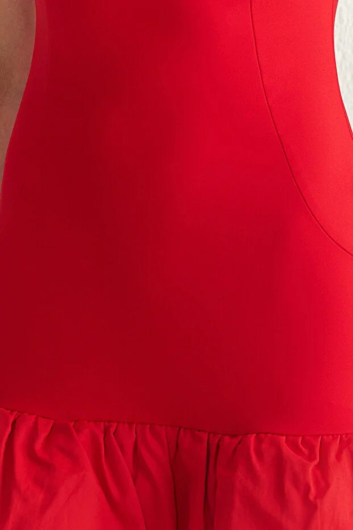 Balloon Skirt Detailed Woven Short Dress with Under Shorts Lining