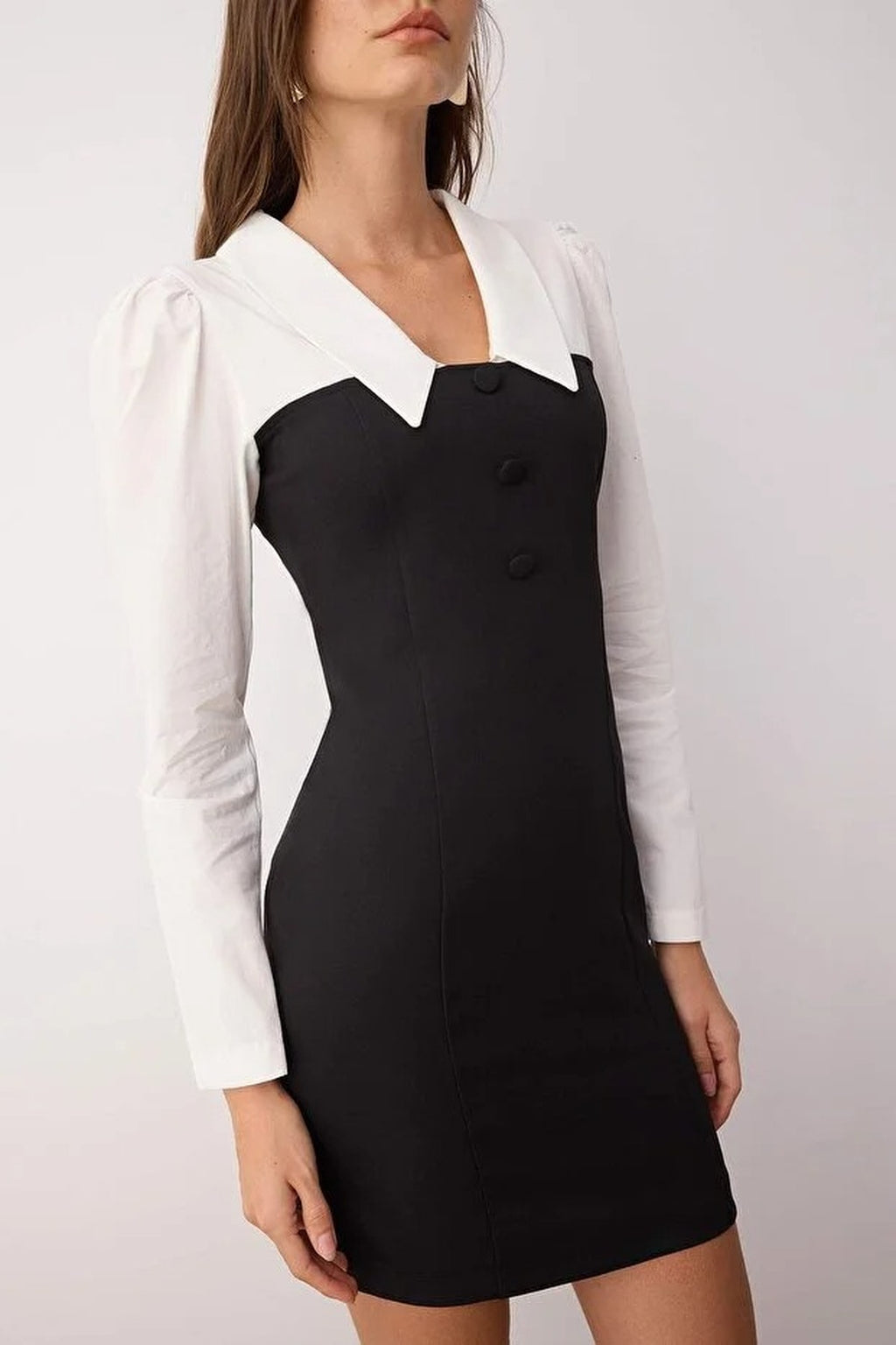 Shirt Collar Mini Woven Dress