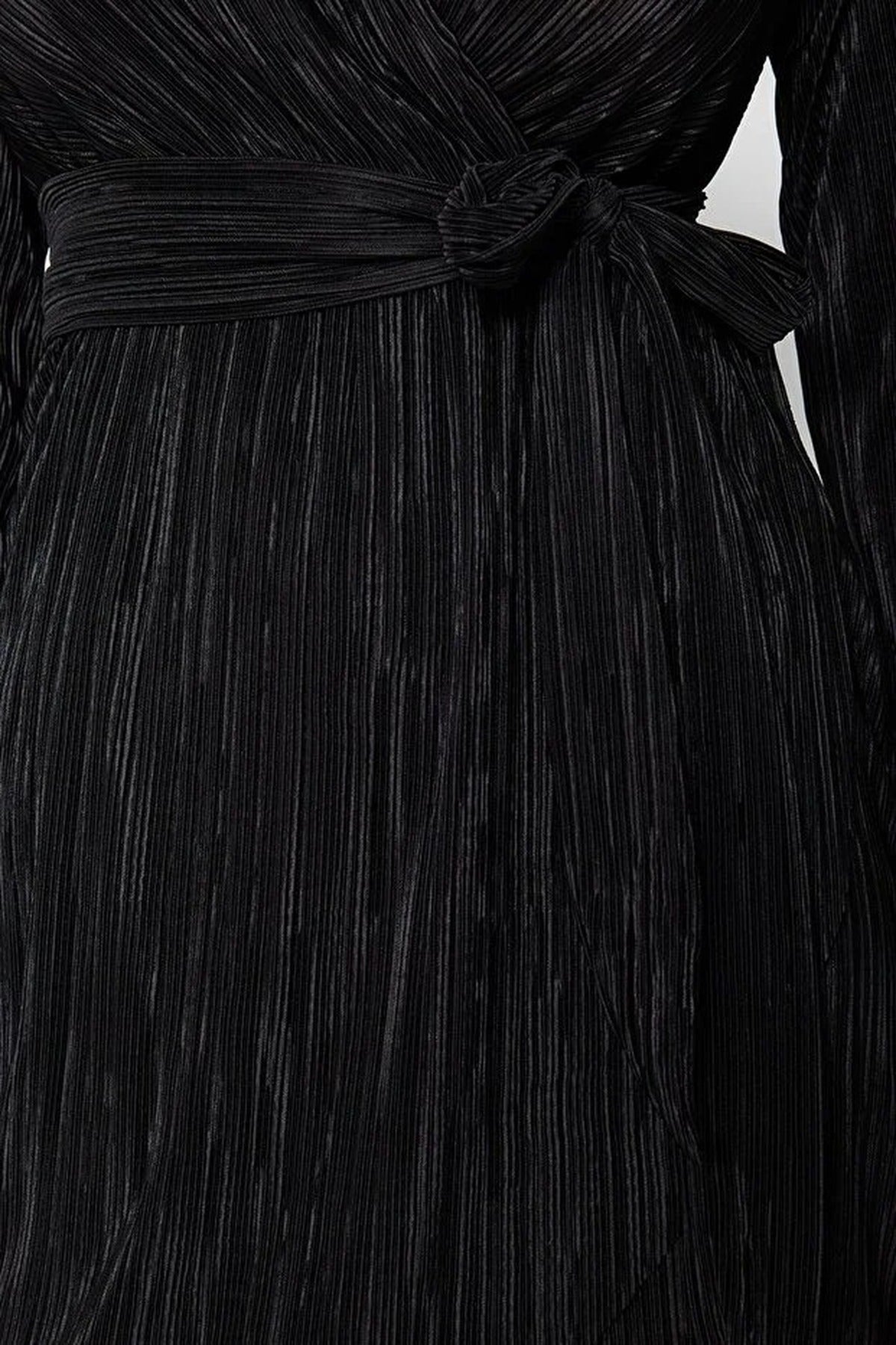 Belted A-Line Pleated Knit Short Elegant Evening Dress