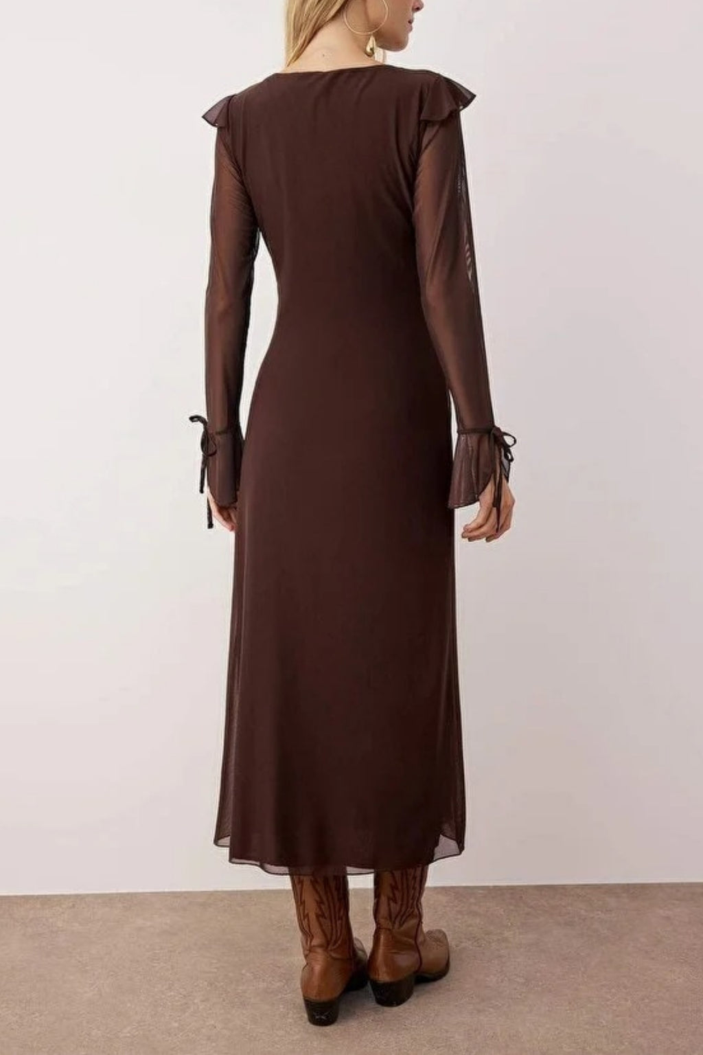 Ruffle Maxi Knit Dress