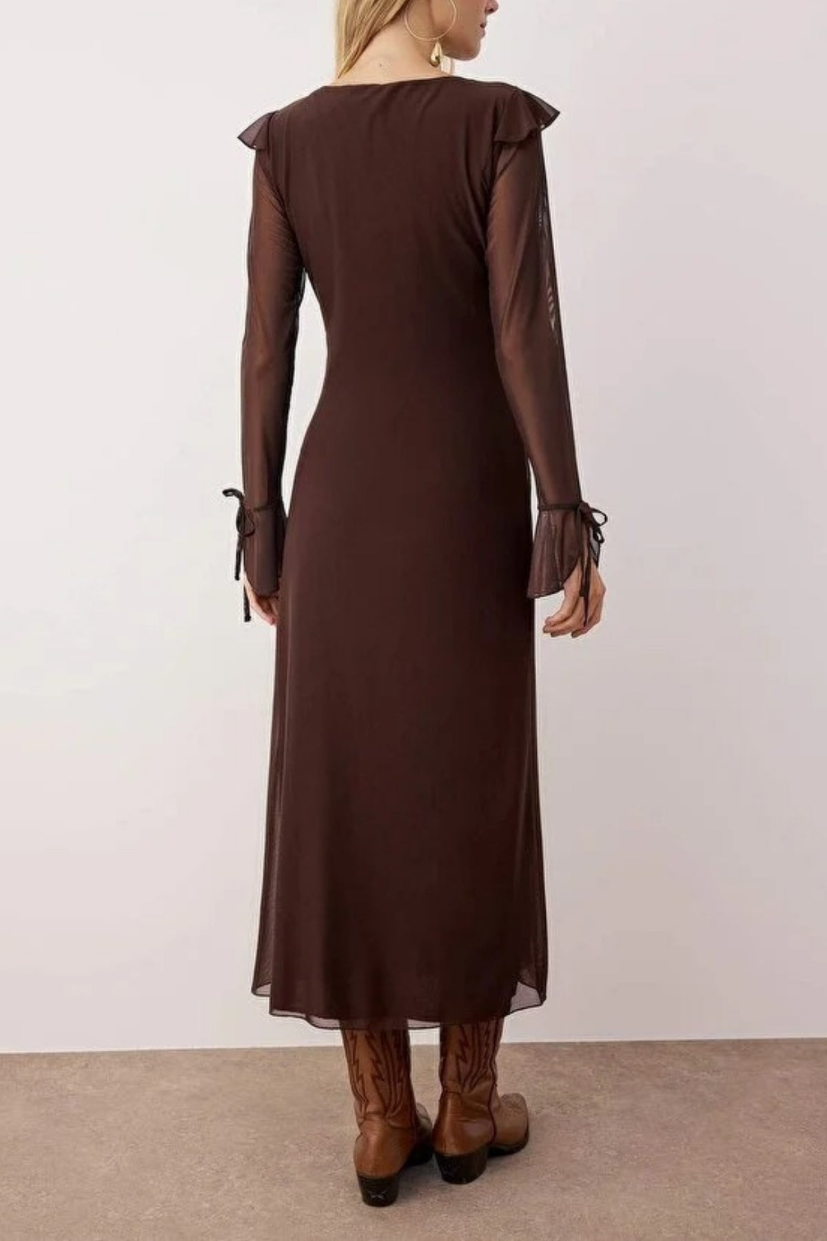 Ruffle Maxi Knit Dress
