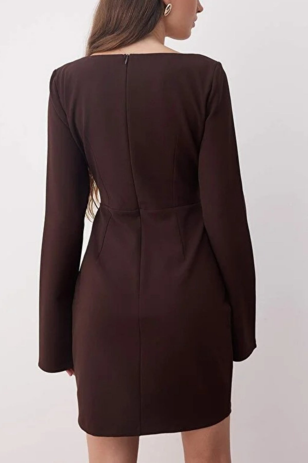 Woven Mini Stylish Dress with Accessory Details