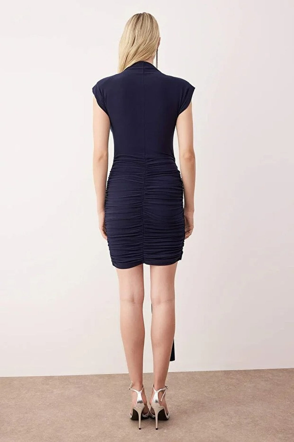 Knit Mini Unlined Dress with Accessory Detail