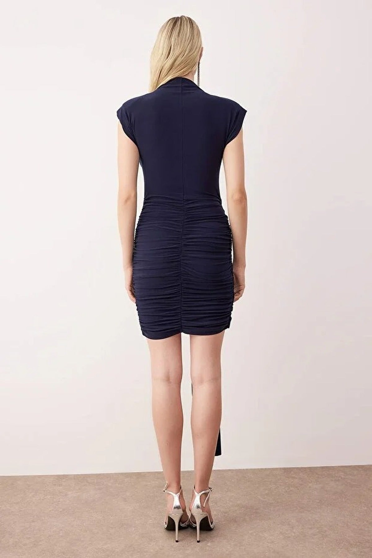 Knit Mini Unlined Dress with Accessory Detail