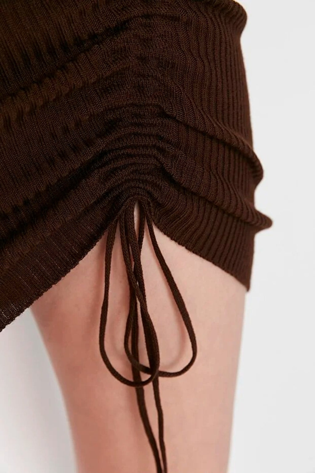 Mini Knit Dress with Gathered Detail