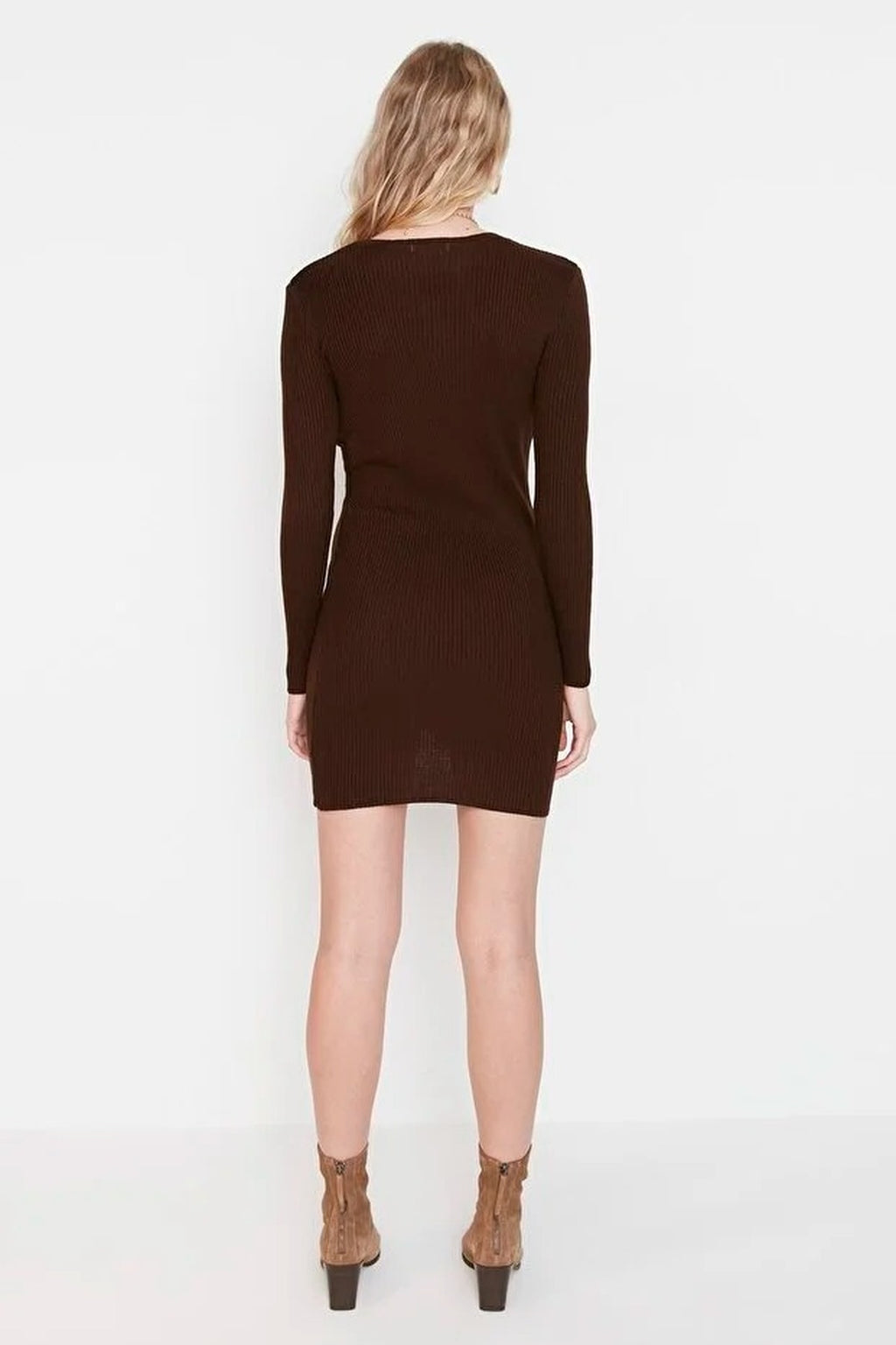 Mini Knit Dress with Gathered Detail