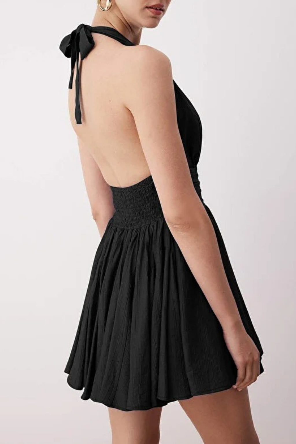 Skater Mini Dress with Button Detail