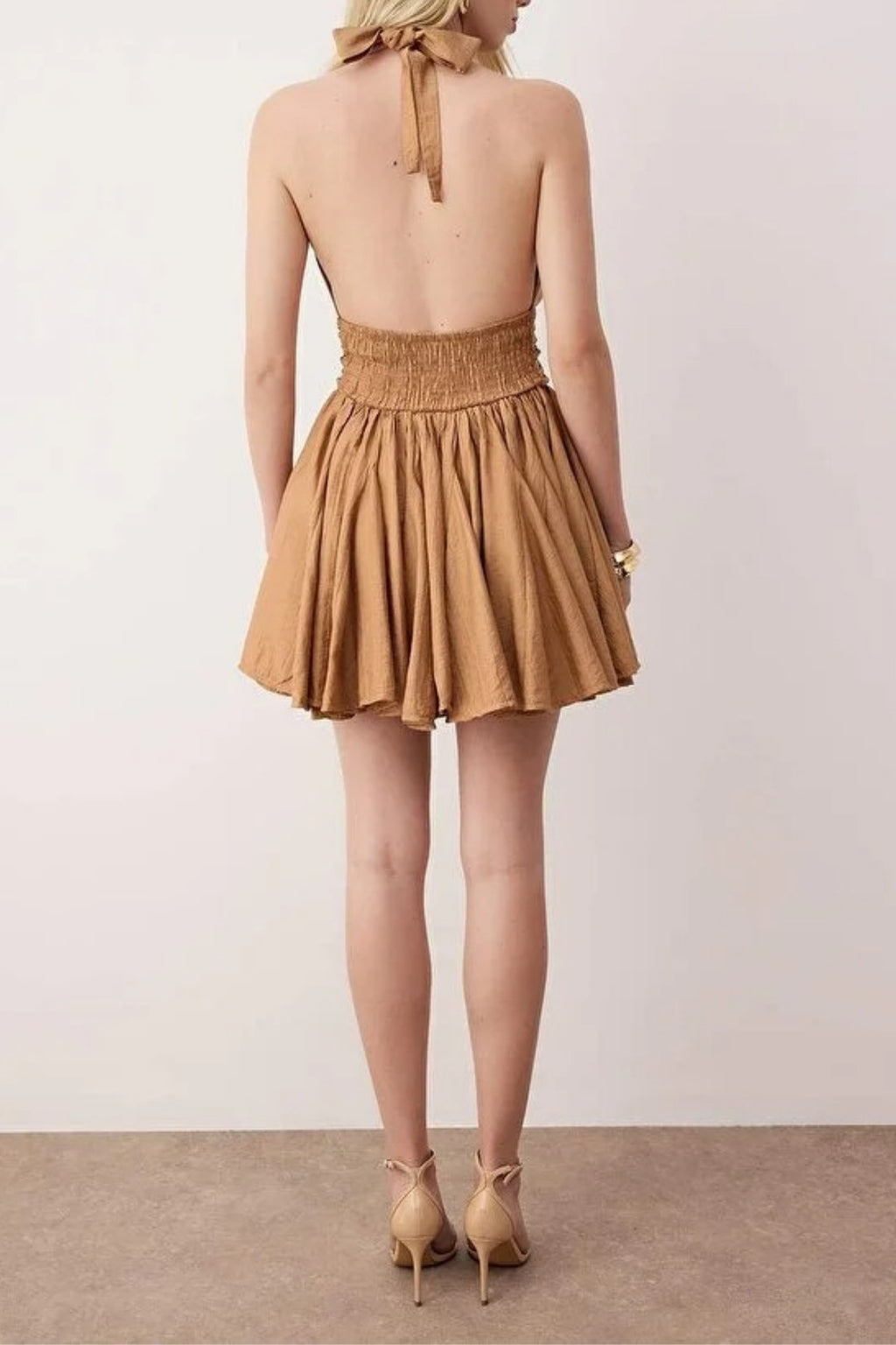 Skater Mini Dress with Button Detail