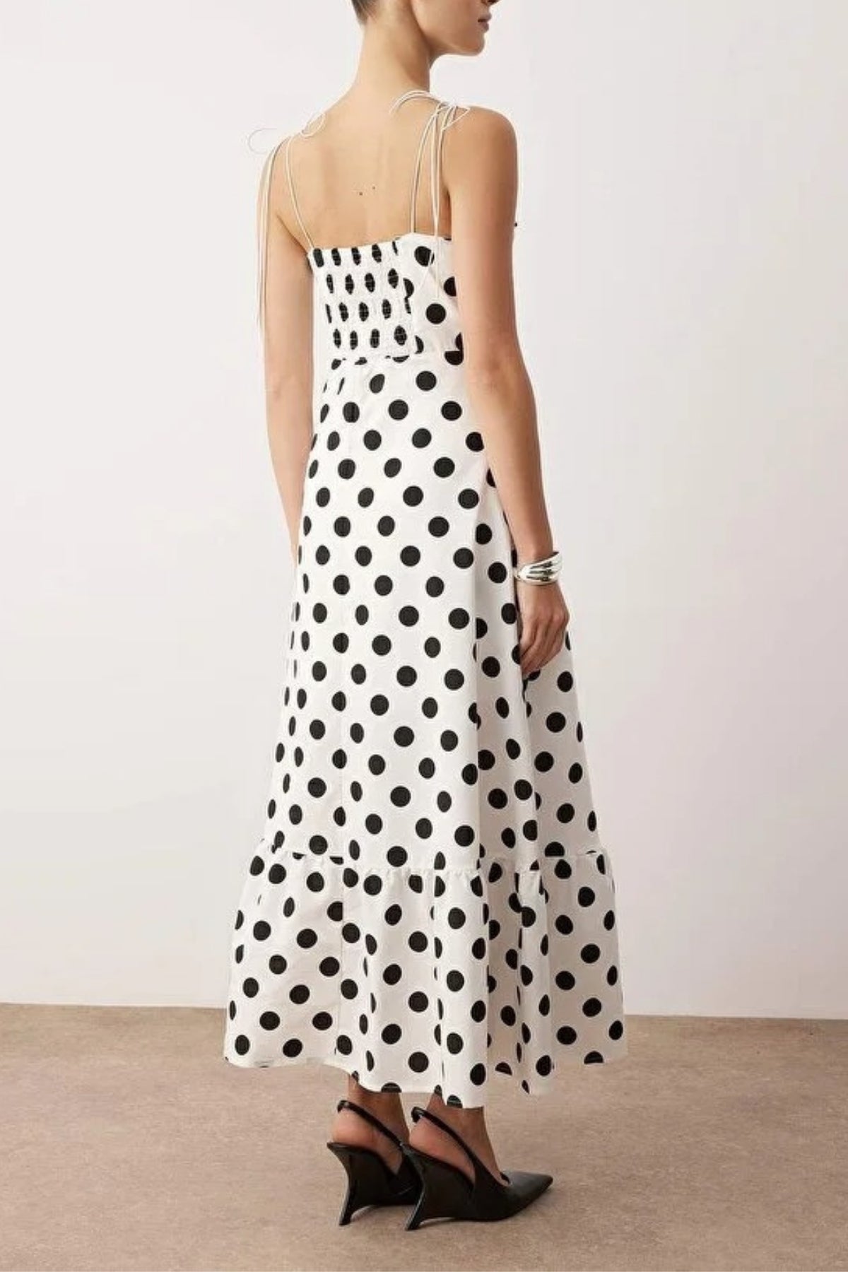 Draped Detailed Woven Maxi Skater Dress