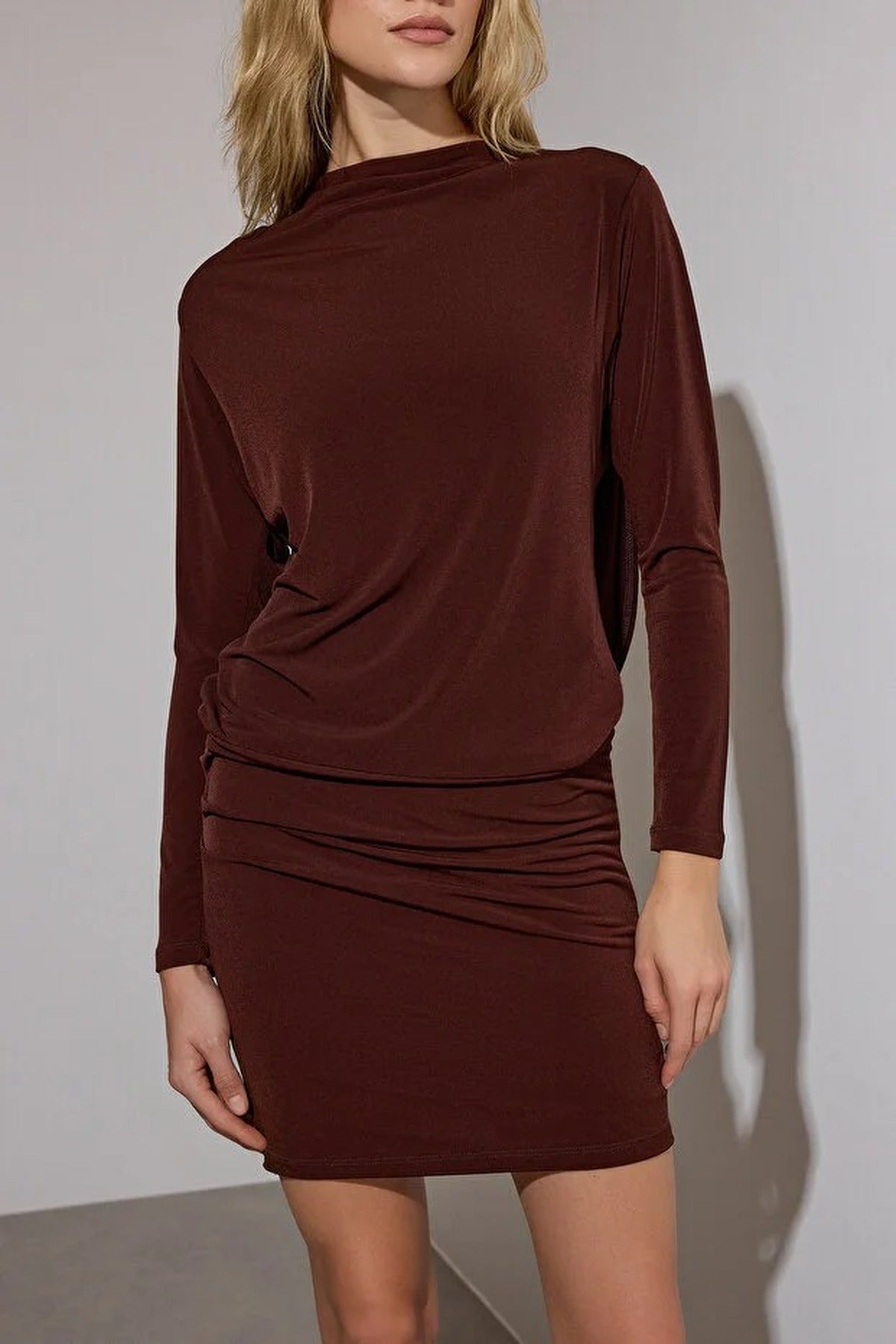 Backless Mini Bodycon Long Sleeve Stretchy Knit Dress