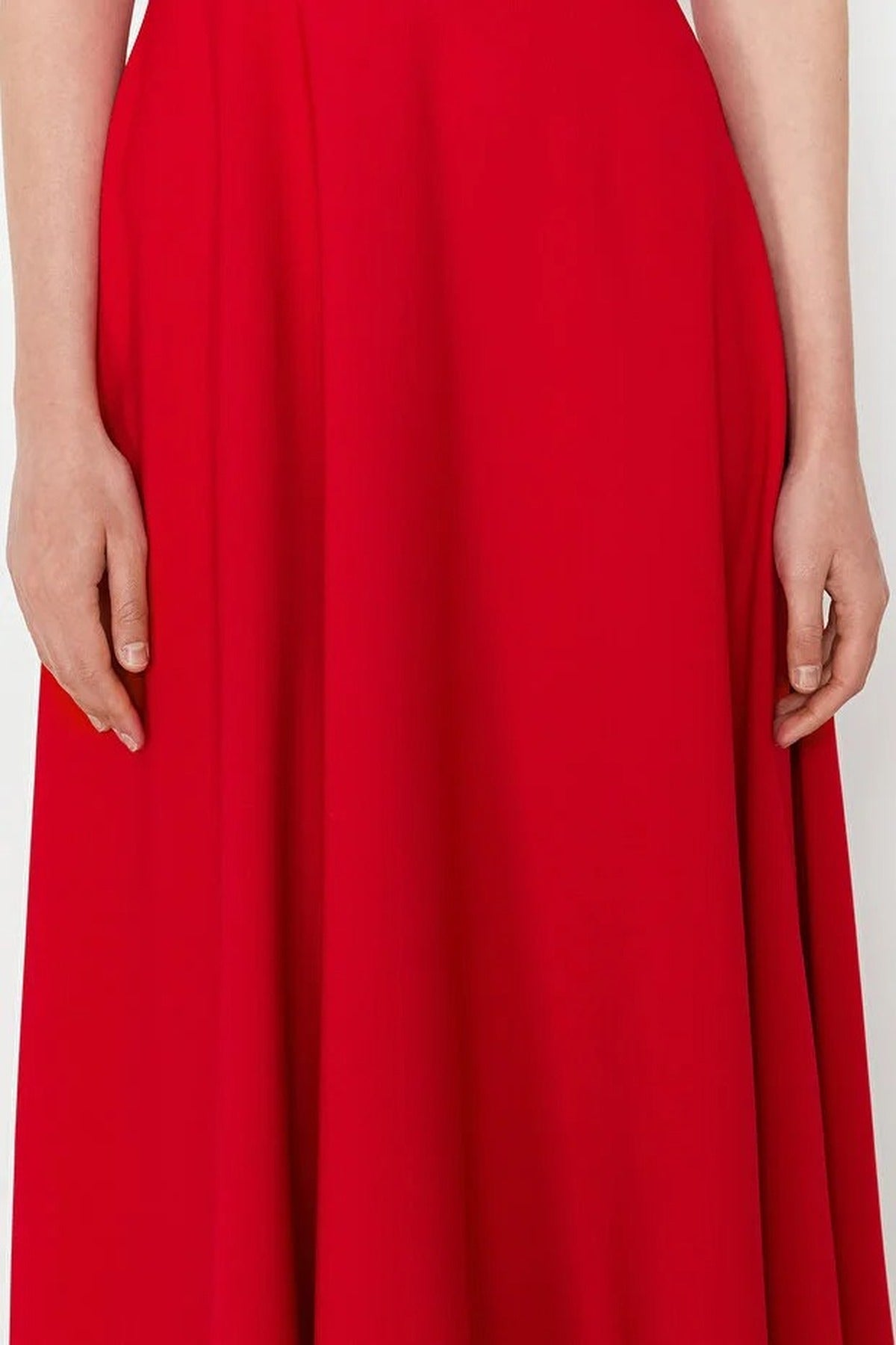 A-Line Strapless Woven Elegant Evening Dress