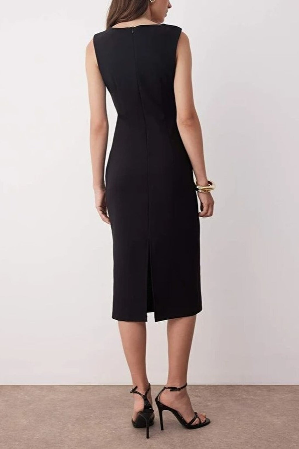 Midi Woven Dress with Accessory Details