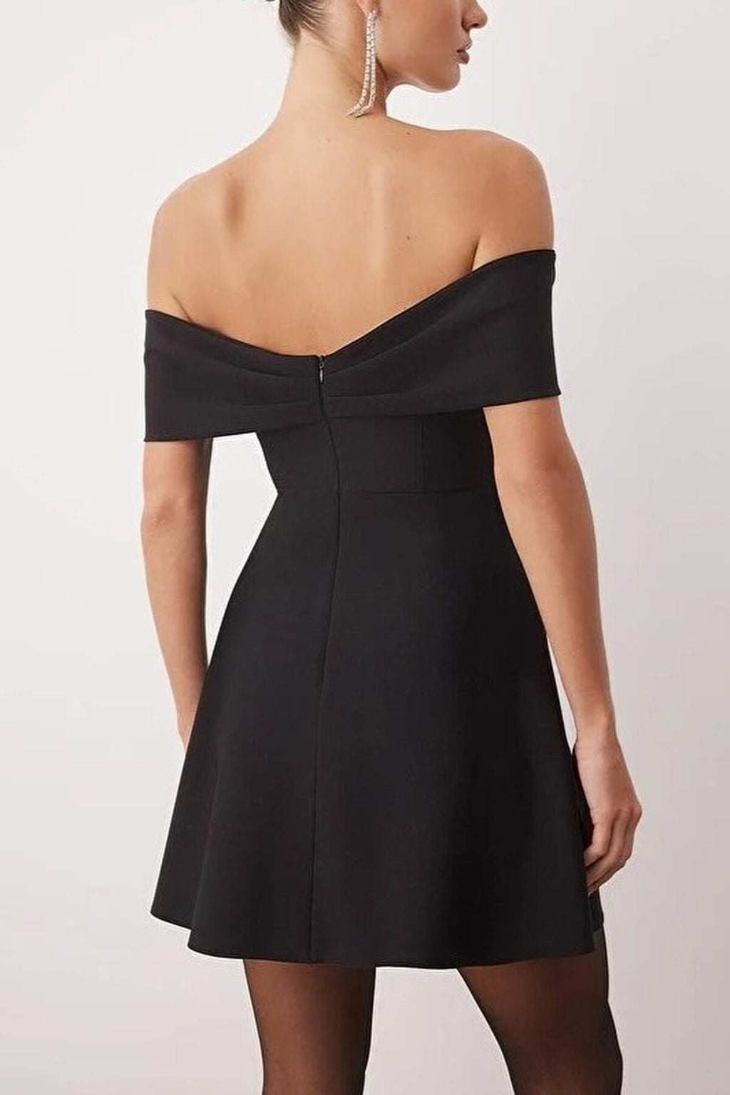 Carmen Collar Dress with Stone Accessory Detail