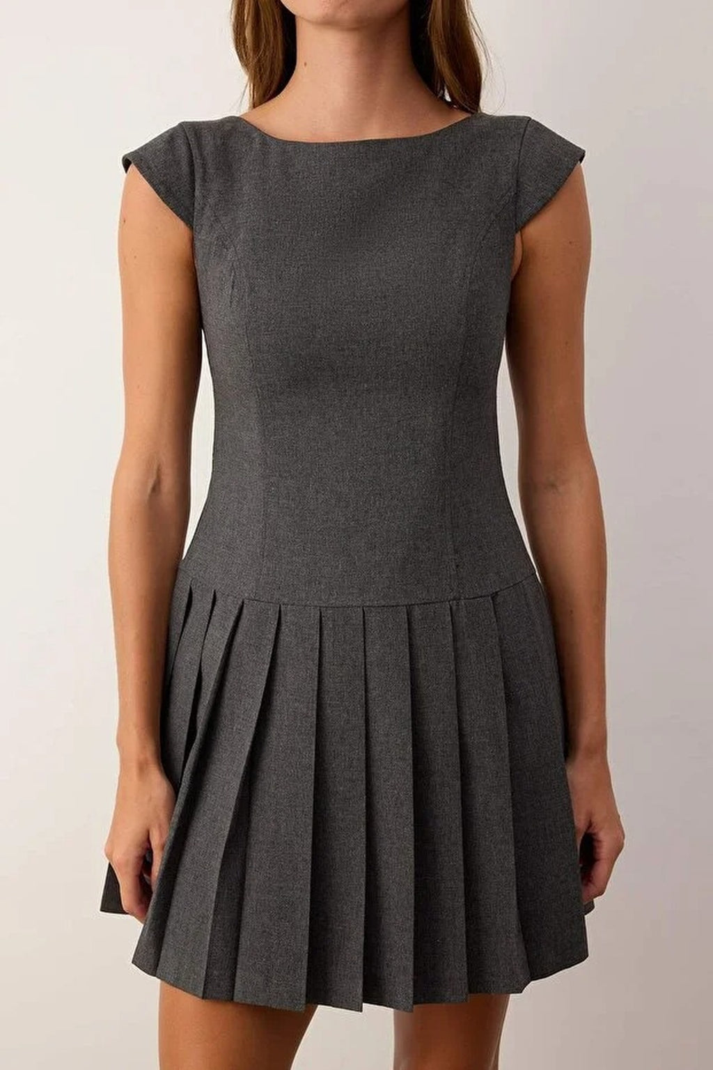 Mini Pleated Woven Dress