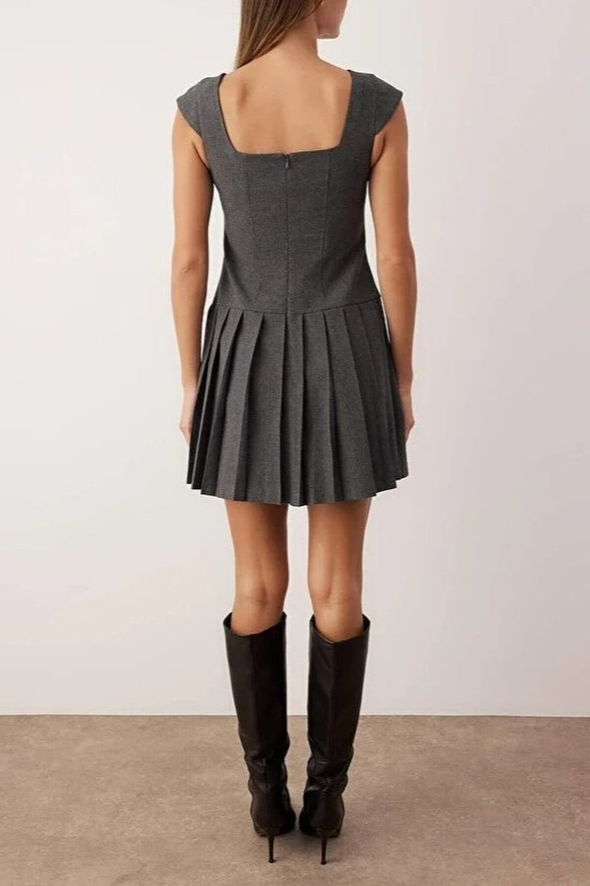 Mini Pleated Woven Dress
