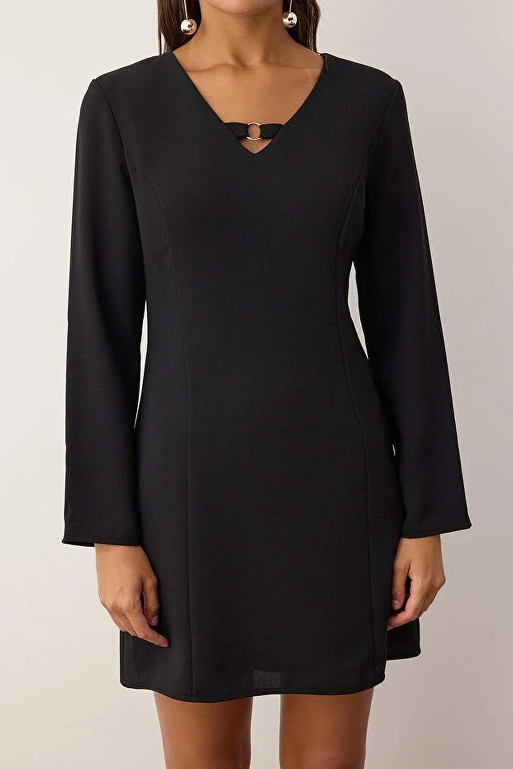 A-Line Mini Woven Dress with Accessory Detail