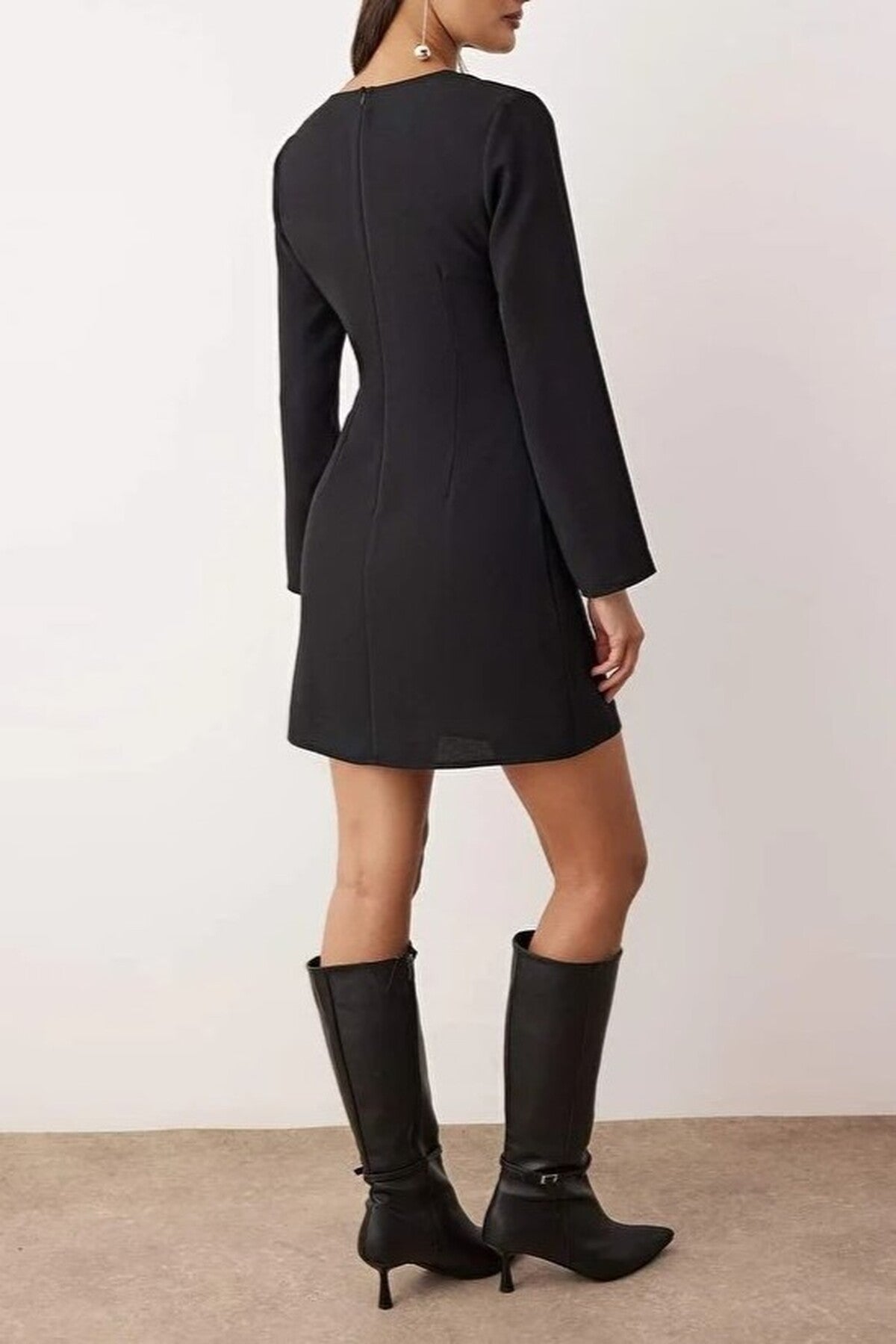 A-Line Mini Woven Dress with Accessory Detail