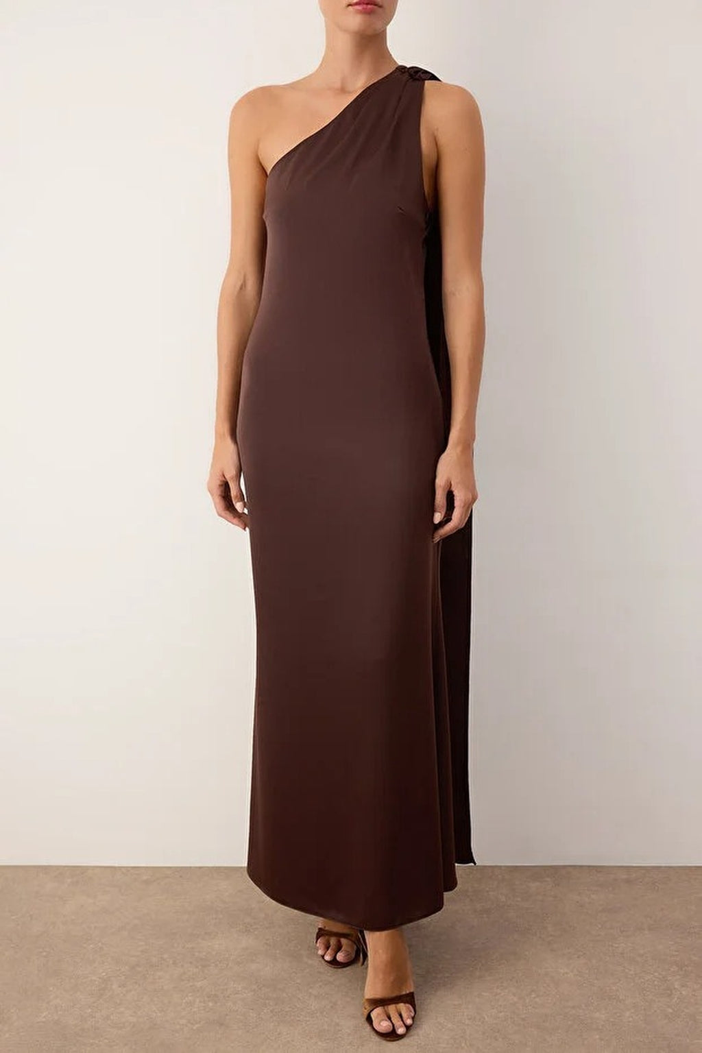 Woven Satin Midi Unlined Dress