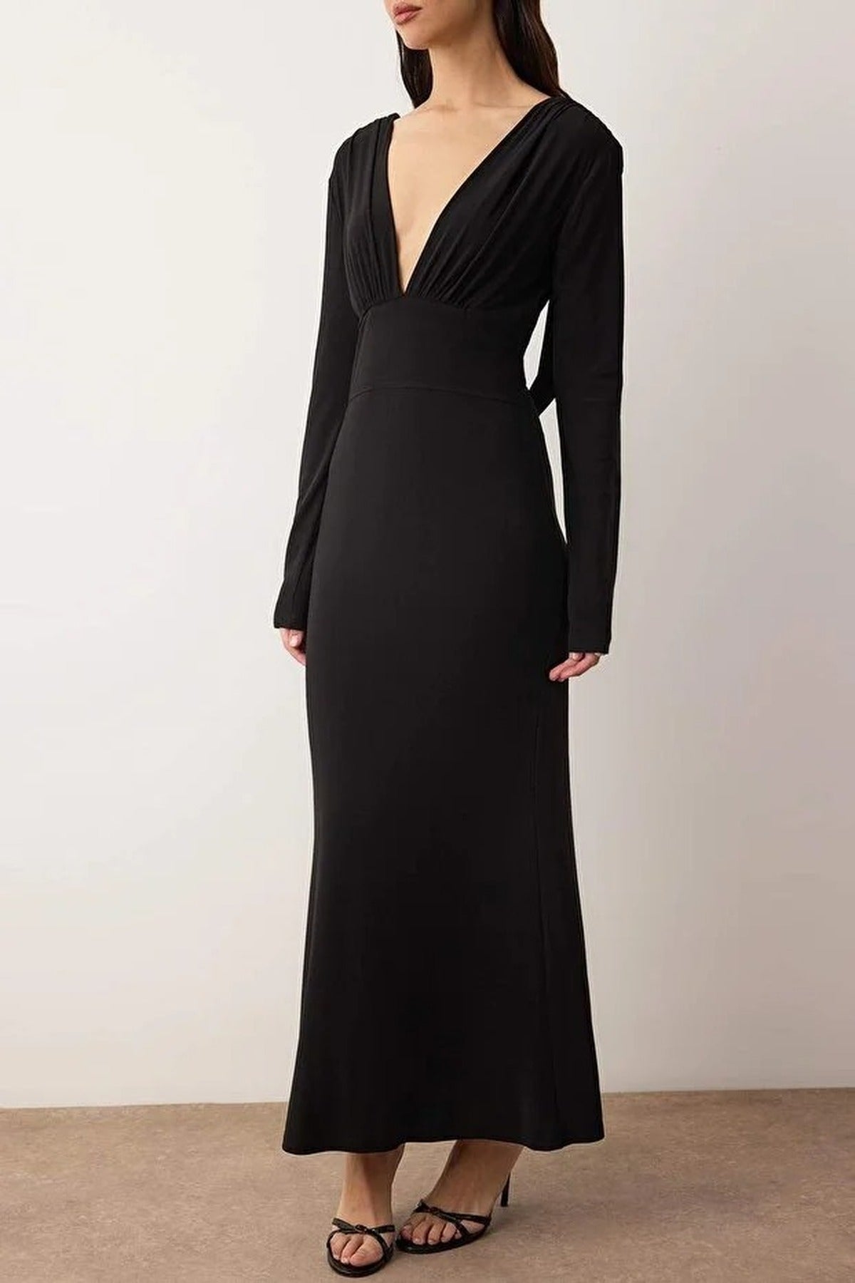 Knit Maxi Dress with Lining and Back Detail