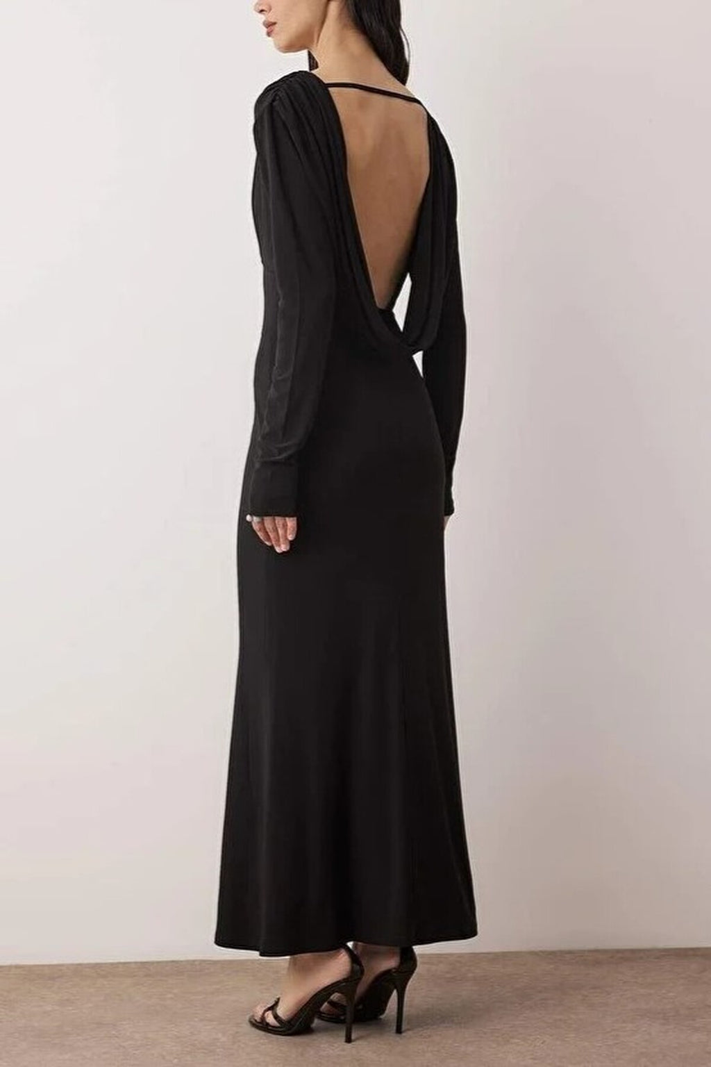 Knit Maxi Dress with Lining and Back Detail