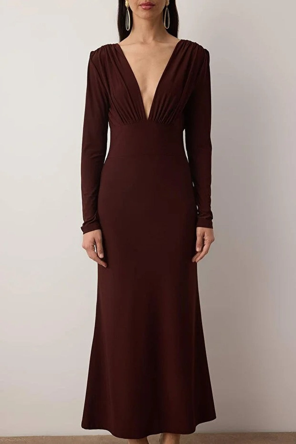 Knit Maxi Dress with Lining and Back Detail