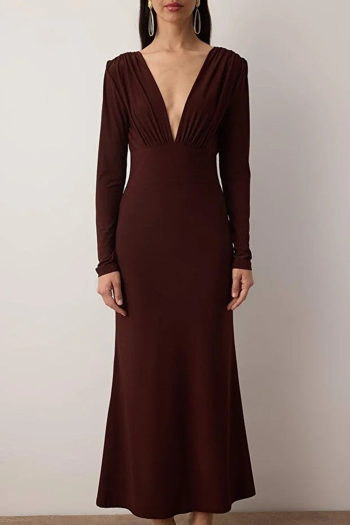Knit Maxi Dress with Lining and Back Detail