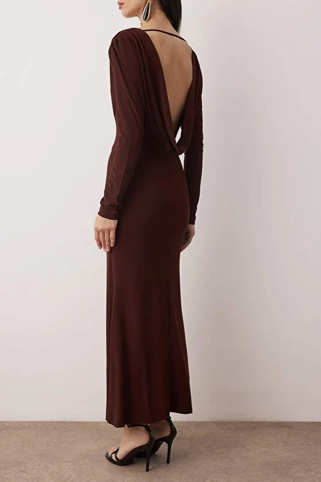 Knit Maxi Dress with Lining and Back Detail