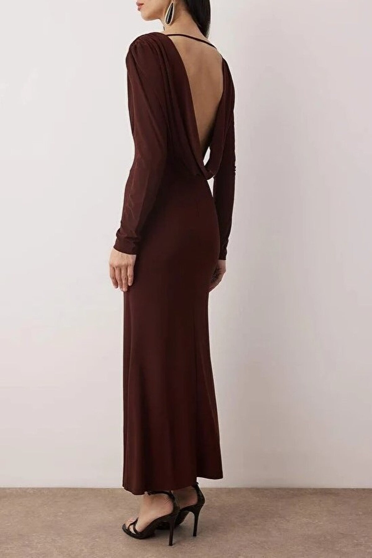 Knit Maxi Dress with Lining and Back Detail