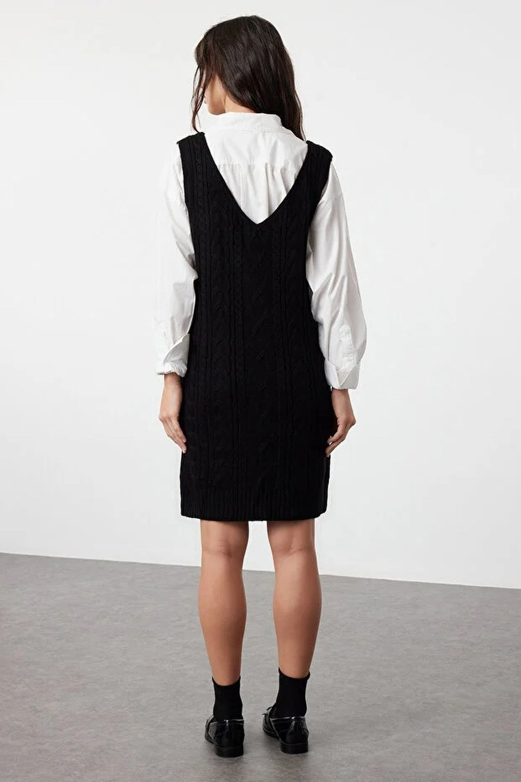 Mini Hair Knitted Knitwear Vest Dress