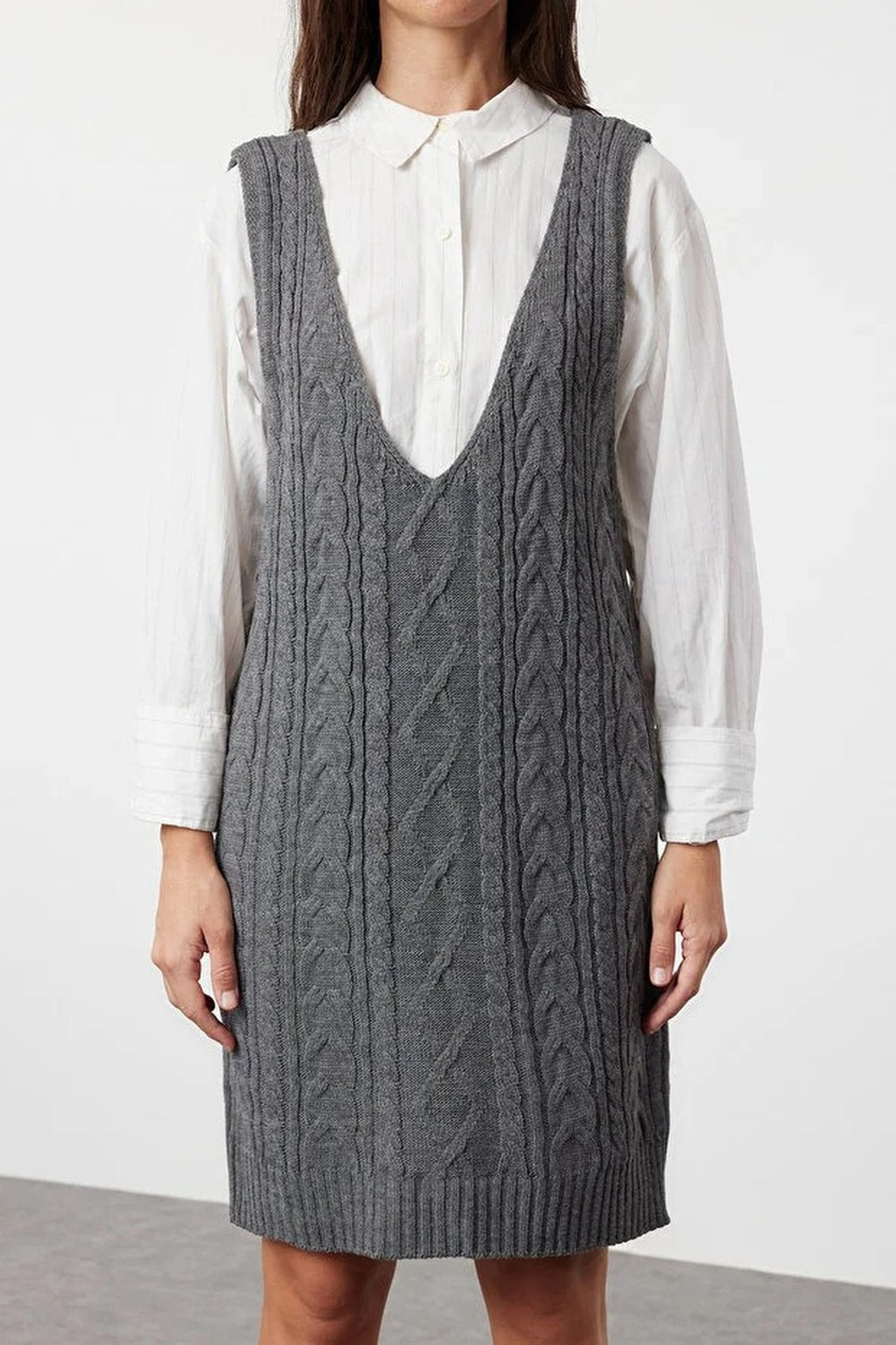 Mini Hair Knitted Knitwear Vest Dress