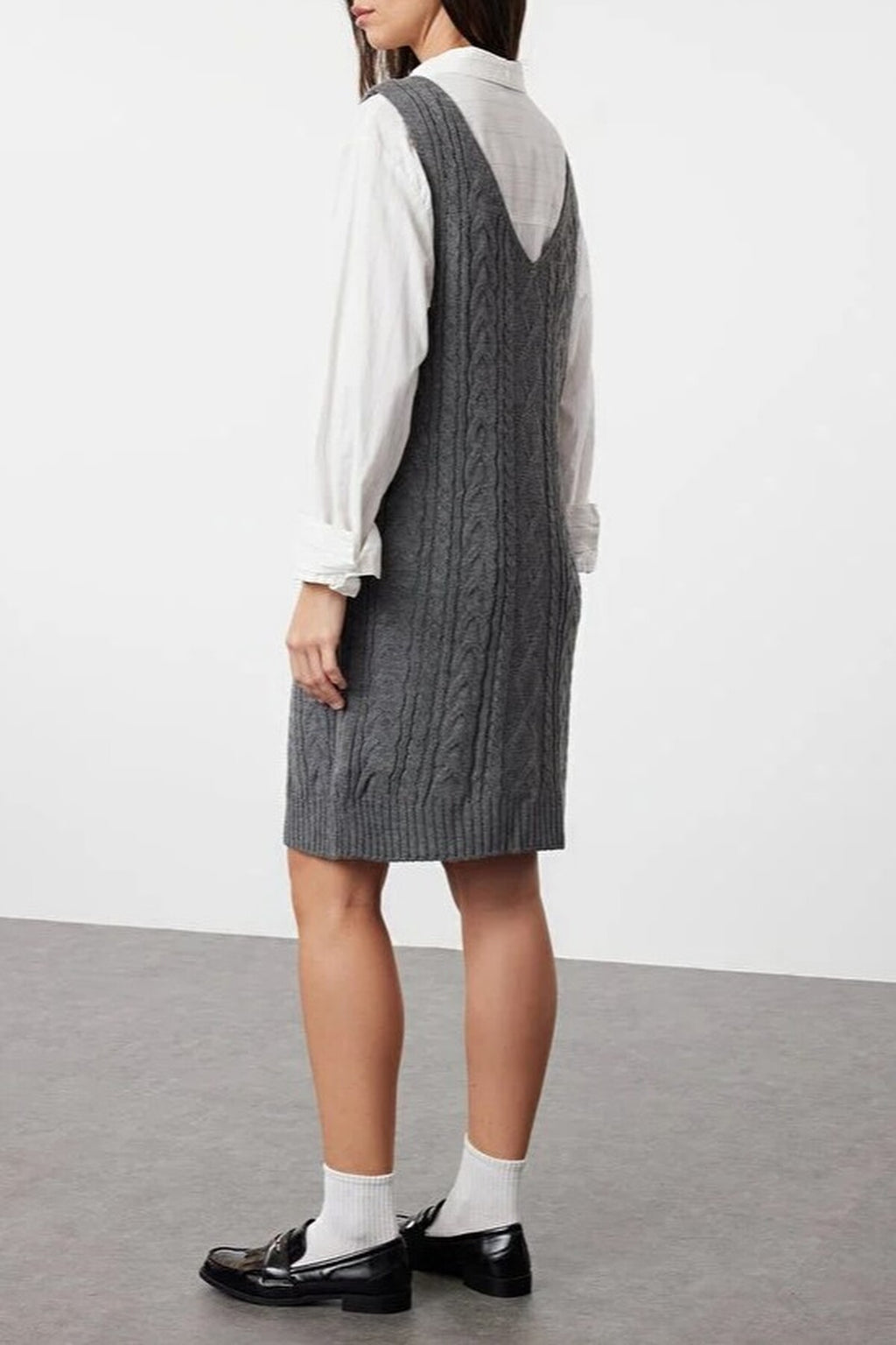 Mini Hair Knitted Knitwear Vest Dress