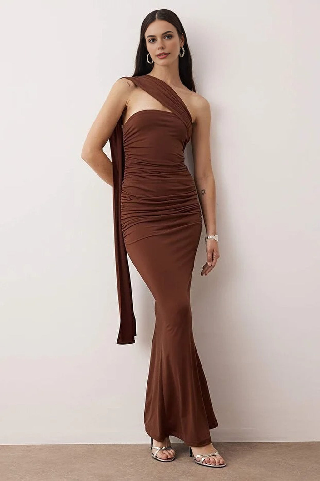 Knit Lined Maxi Evening Dress