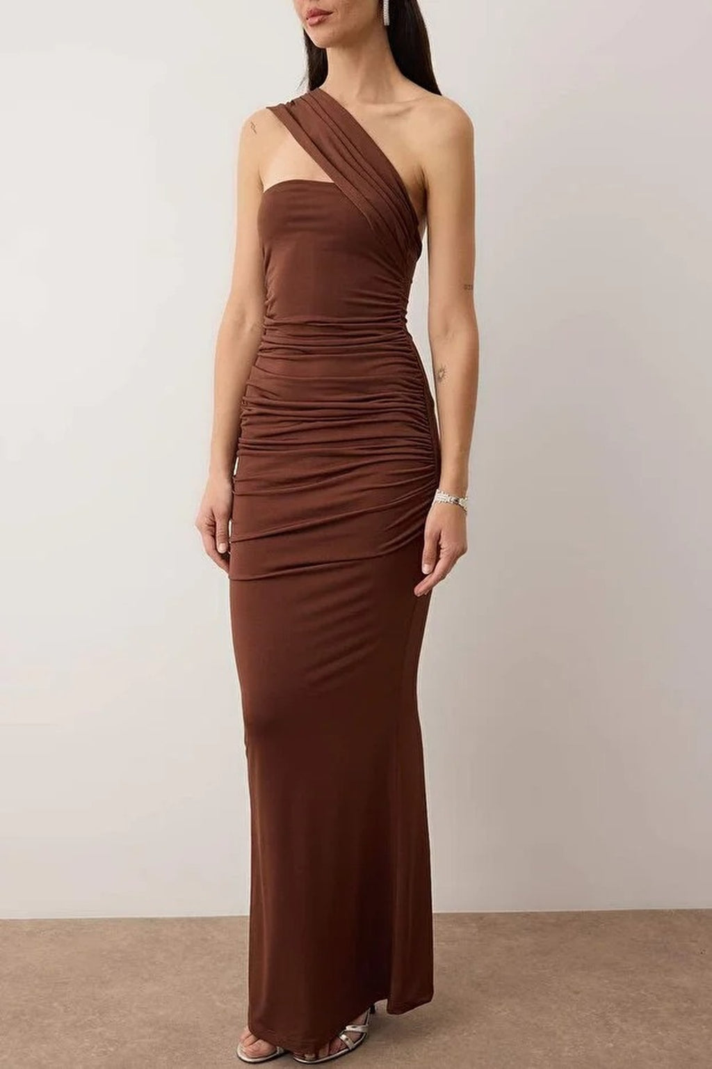 Knit Lined Maxi Evening Dress