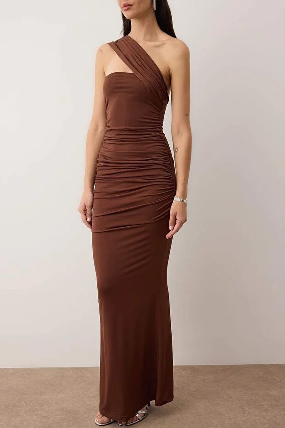 Knit Lined Maxi Evening Dress