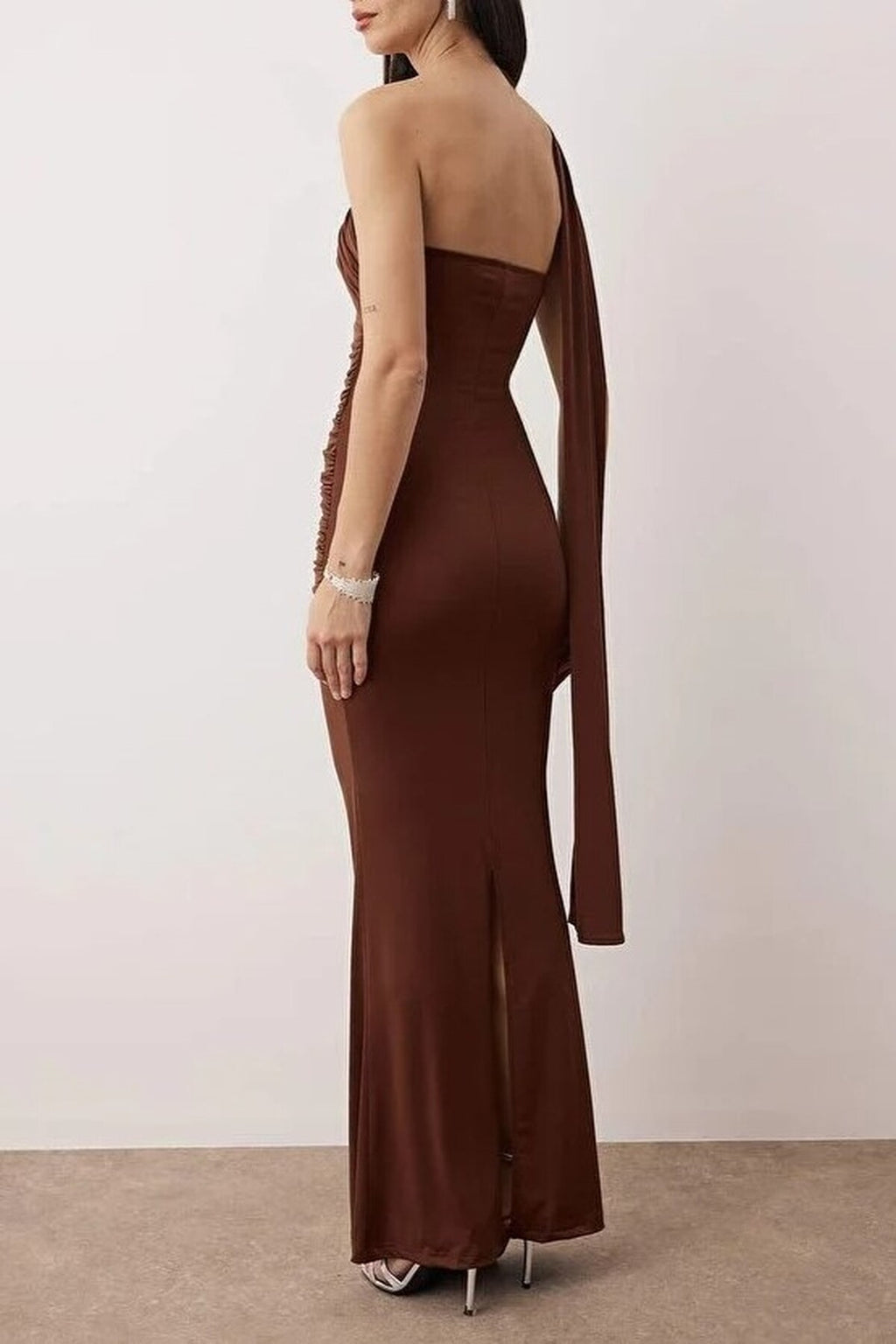Knit Lined Maxi Evening Dress