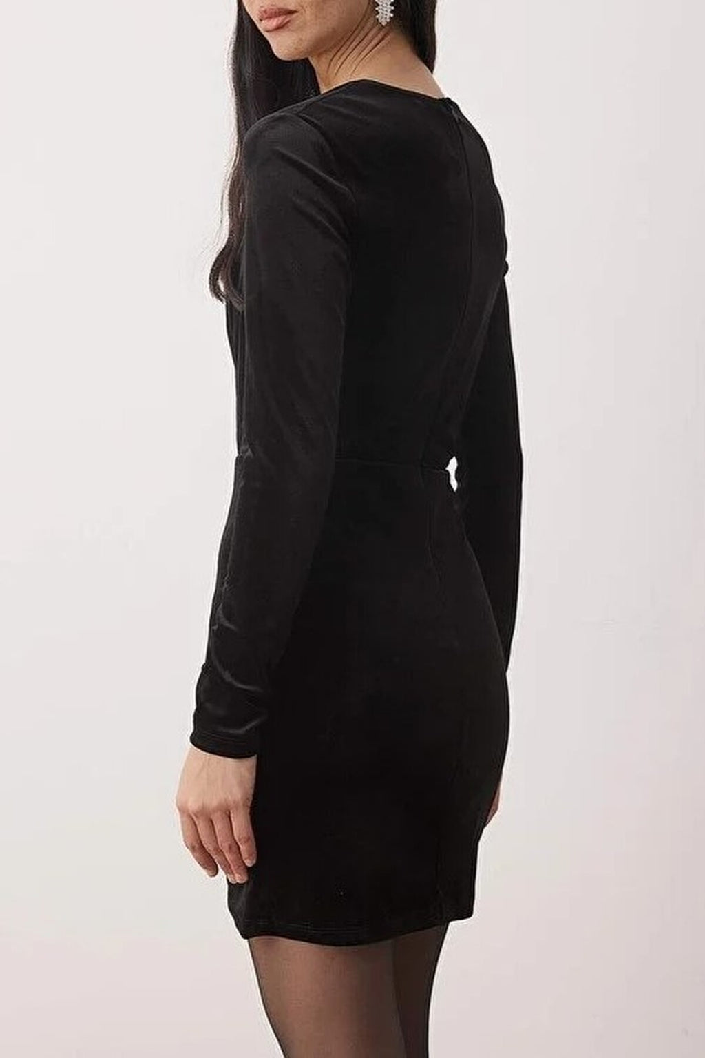 Knit Velvet Mini Evening Dress