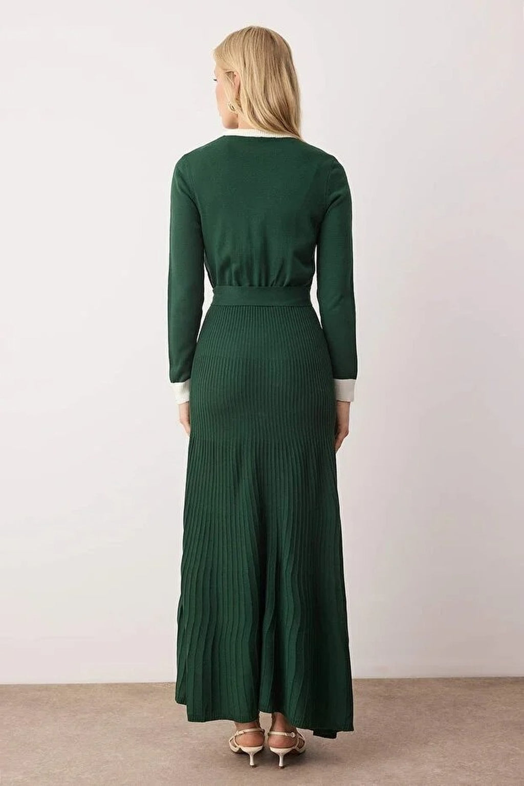Pleated Knit Dress