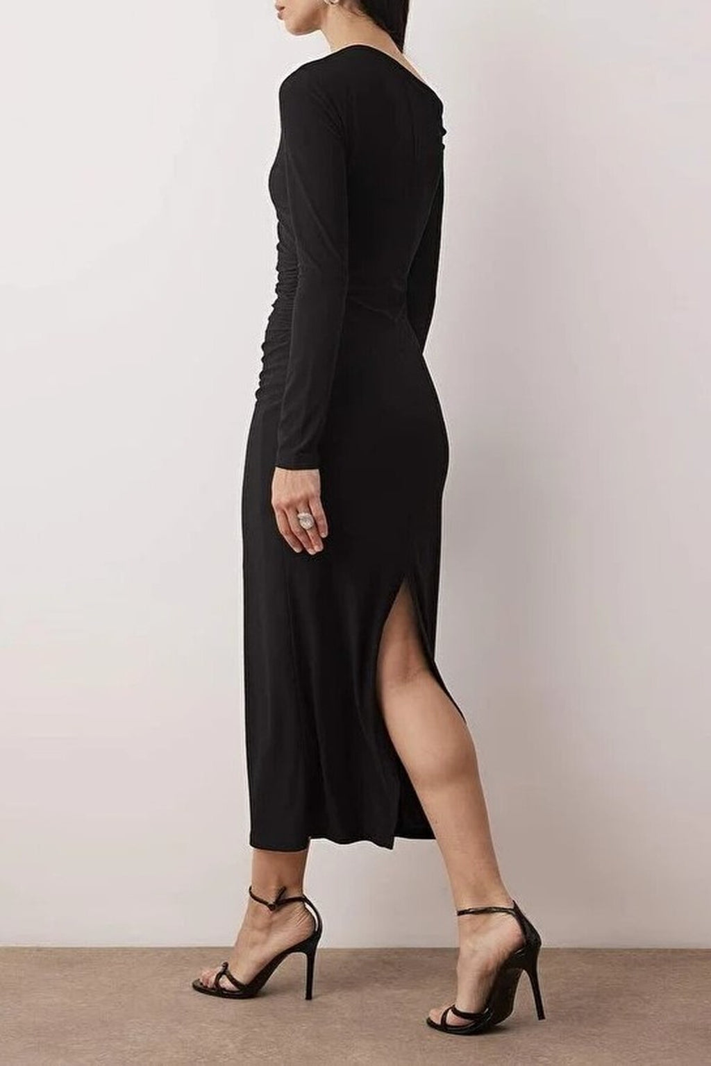 Knit Maxi Dress with Lining and Accessory Details