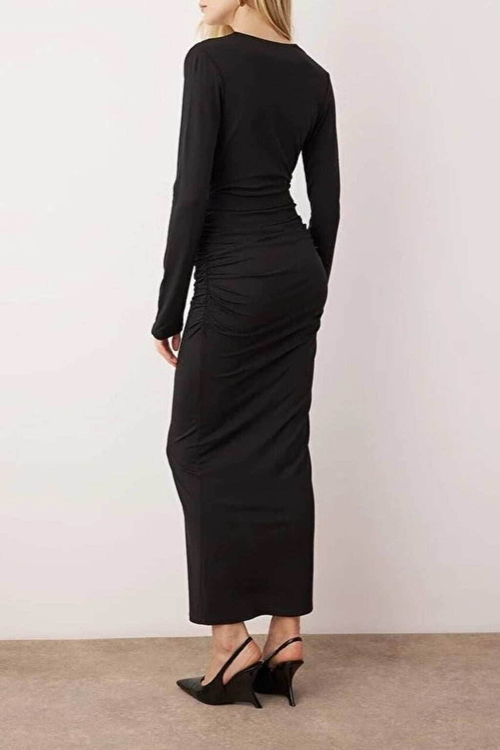 Belted Knit Modal Evening Dress