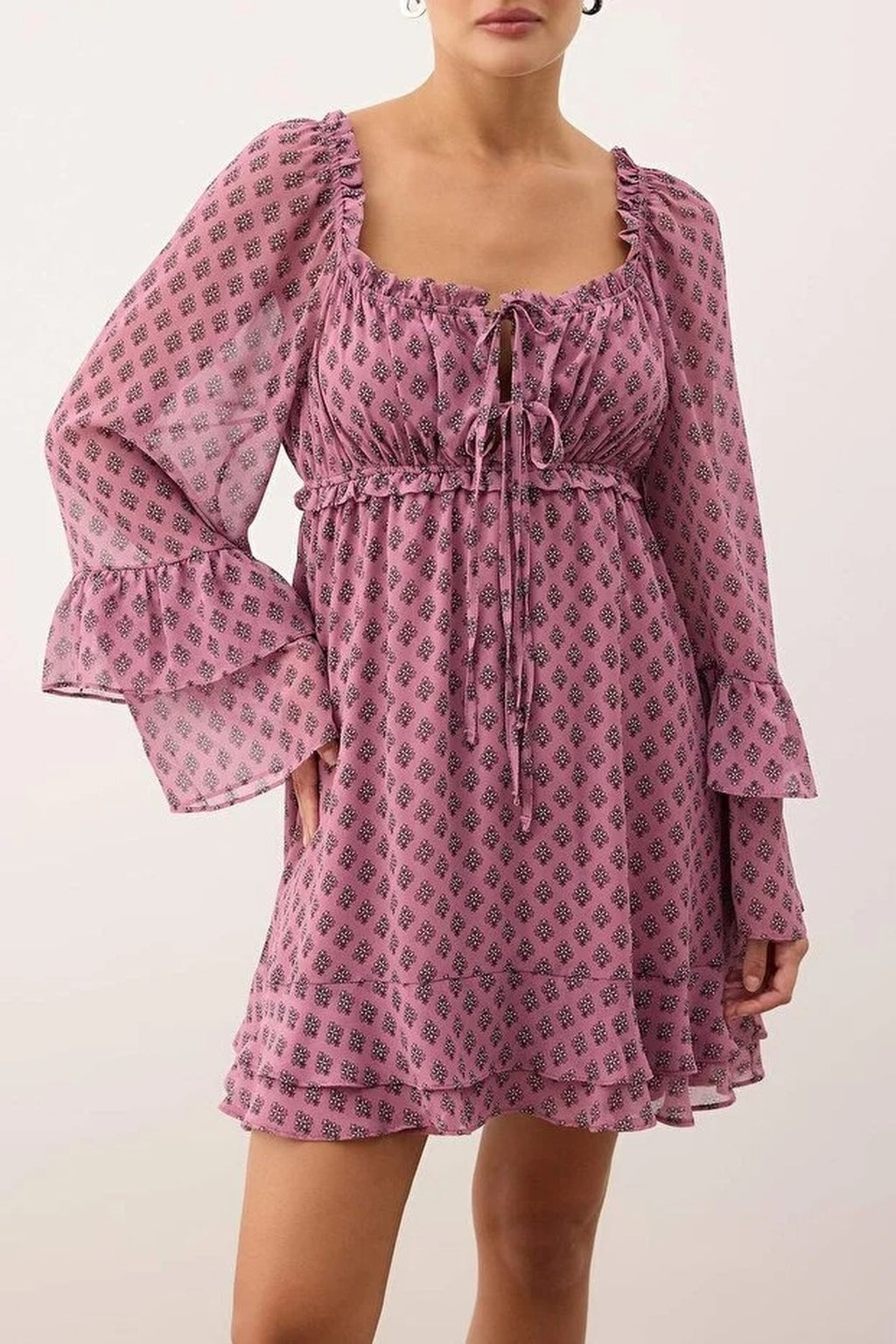Ruffled Mini Woven Dress