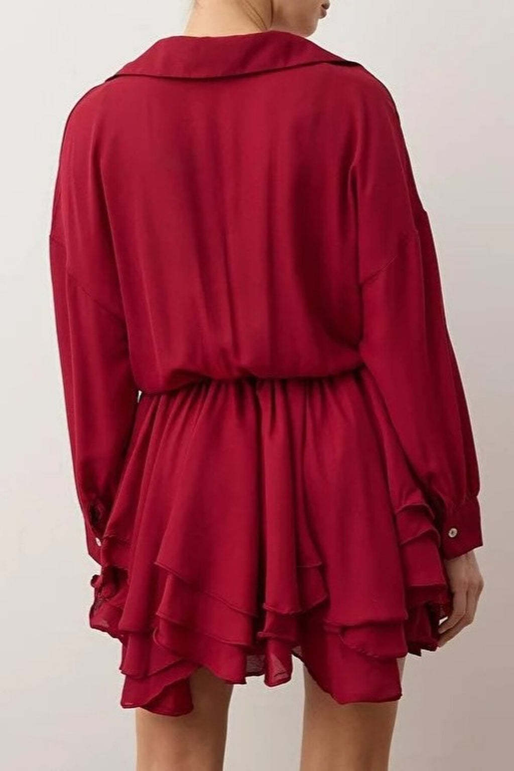 Super Mini Woven Chiffon Dress with Ruffle Detail