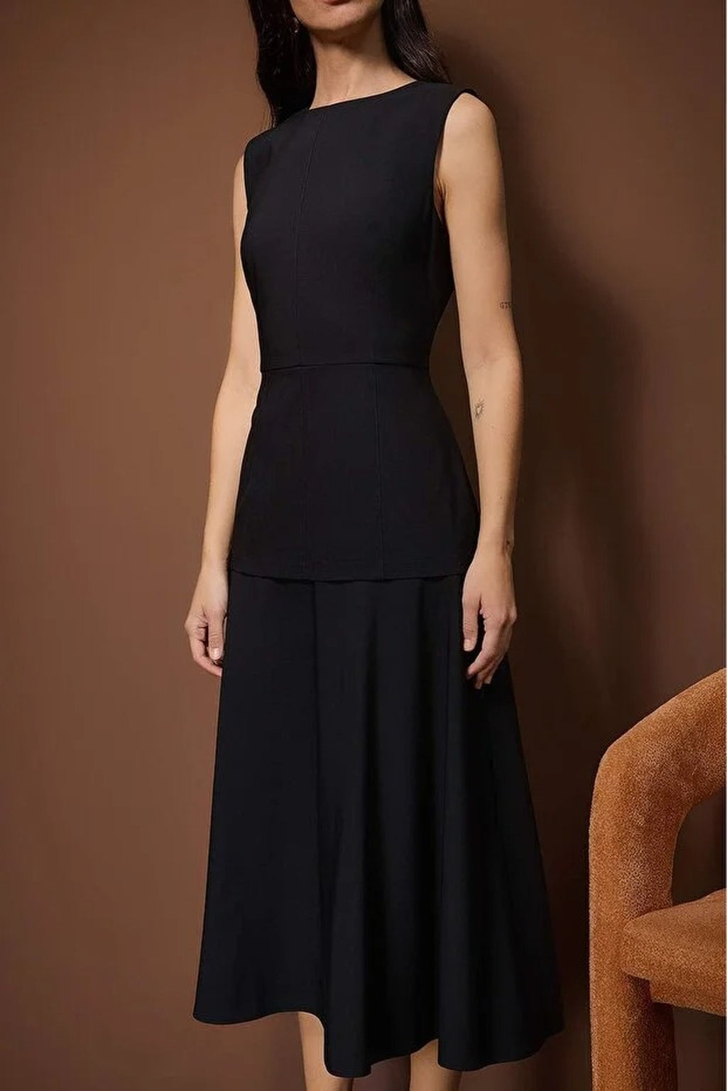 Midi Stretchy Woven Dress