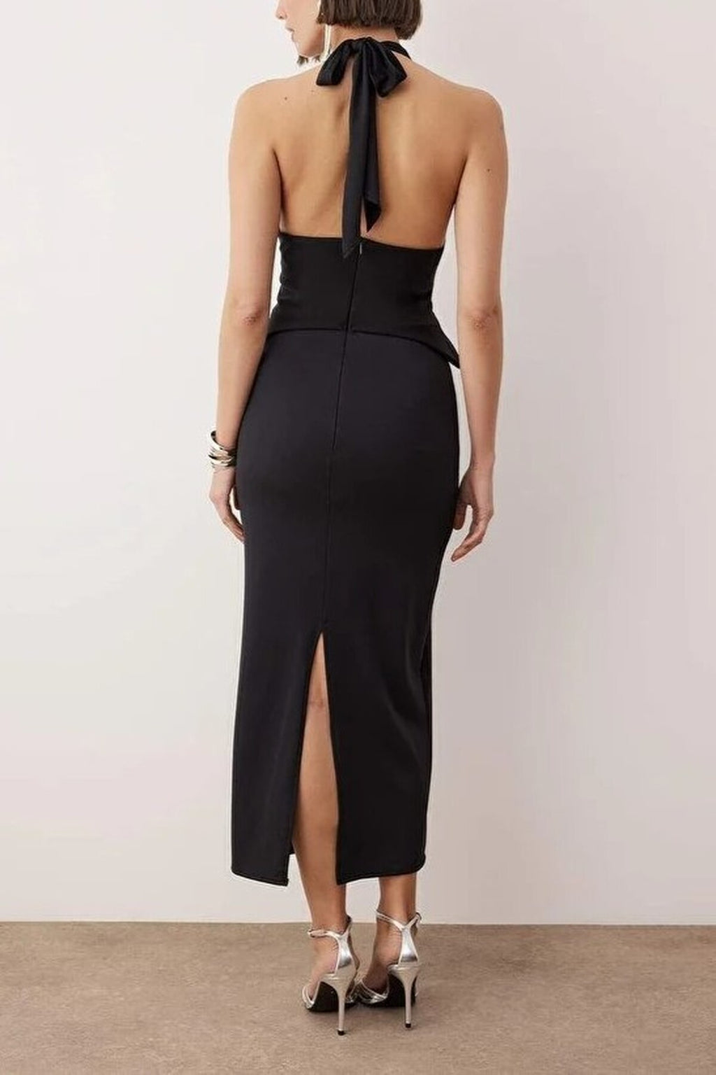 Maxi Dress with Halter Neck Detail