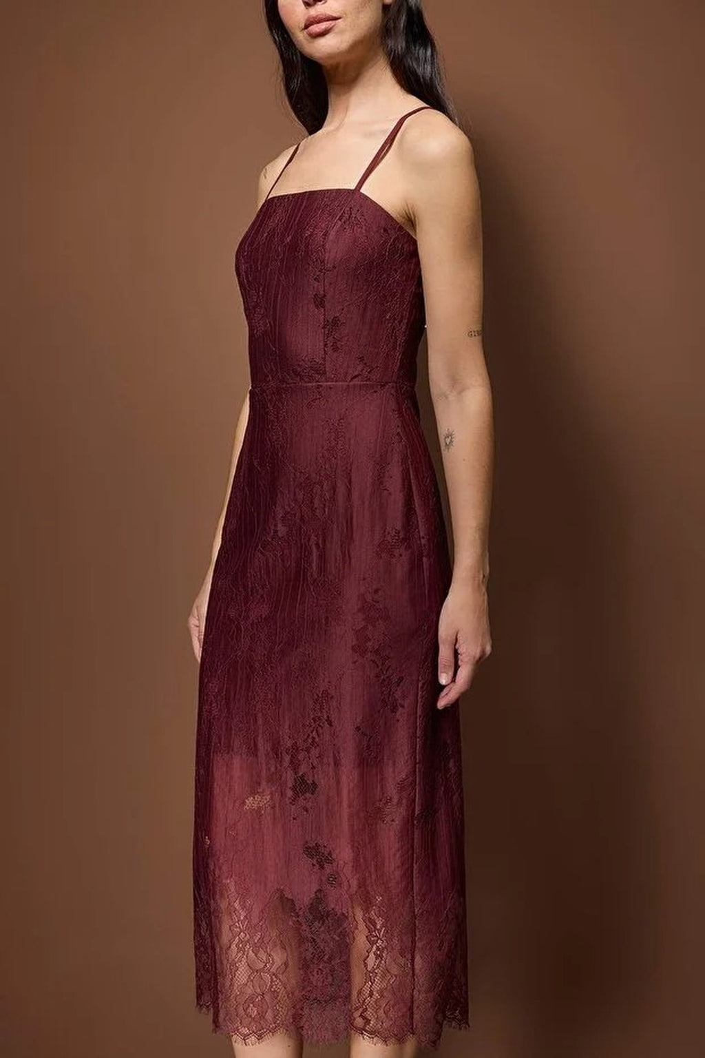 Lace Midi Lined Dress