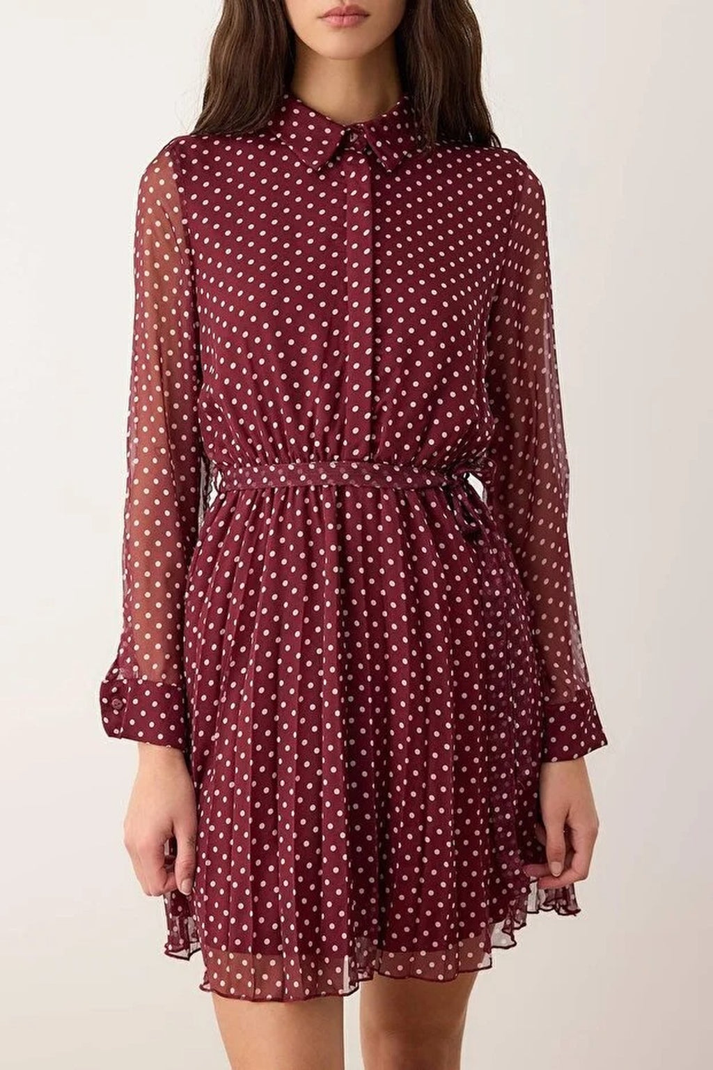 Belted Mini Woven Shirt Dress